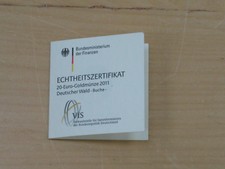 Zertifikat euro goldmünze gebraucht kaufen  Bremen