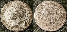 Luis XVIII - 1 Franco Plata 1824 K, Burdeos ! F.206/61 comprar usado  Enviando para Brazil