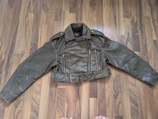 Kunstlederjacke grün grau gebraucht kaufen  Finnentrop