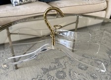 Lote de 4 cabides de roupas vintage transparentes Lucite Art Deco resistentes peças de exibição, usado comprar usado  Enviando para Brazil
