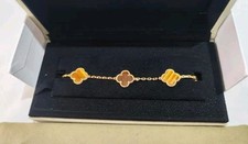 van cleef arpels bracelete Alhambra bracelet, 18K yellow gold, tiger’s eye. comprar usado  Enviando para Brazil