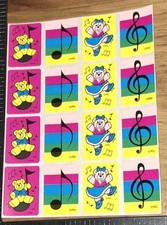 Adesivos vintage, nota musical arco-íris pgi ursinhos de pelúcia raros, 1 folha, (chip1-3) comprar usado  Enviando para Brazil