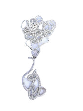 Pingente de prata esterlina Pussy Cat CZ criado em laboratório caixa corrente EBS3603/9524 comprar usado  Enviando para Brazil