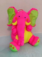 Brinquedo de pelúcia vintage anos 90 STUFFINS ROSA NEON + AMARELO ELEFANTE NYLON BICHO DE PELÚCIA comprar usado  Enviando para Brazil