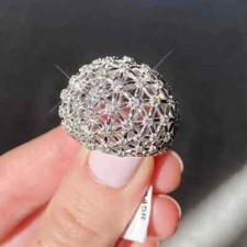Design de cúpula fantástico com excelente anel de festa de noivado de zircônia cúbica brilhante, usado comprar usado  Enviando para Brazil
