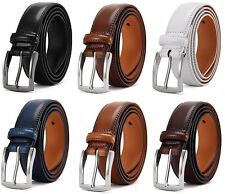 Cinto masculino de couro liso liso cintos para vestido jeans designer de moda vários tamanhos comprar usado  Enviando para Brazil