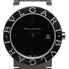 Relógio feminino BVLGARI BB26SS quartzo mostrador preto aço inoxidável GZl126ac, usado comprar usado  Enviando para Brazil