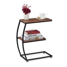 Stolik kawowy Relaxdays Loft 25x47,5x57,5cm, brązowy, 2 poziomy na sprzedaż  PL