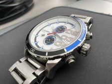 Relógio masculino Diesel DZ4313 aço inoxidável branco me azul bisel cristal, usado comprar usado  Enviando para Brazil