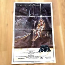 Pôster original vintage 1977 Star Wars filme 27x41 estilo A dobrado 77/21 2º, usado comprar usado  Enviando para Brazil