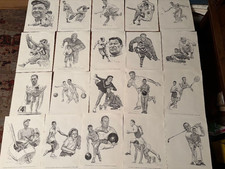 Série de desenhos do Hall da Fama dos Esportes Equitativos dos anos 1960 20 ct por Robert Riger comprar usado  Enviando para Brazil
