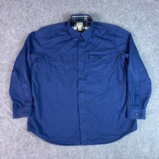 Camisa masculina LL Bean Hurricane grande azul flanela forrada botão para cima cabide de caminhada, usado comprar usado  Enviando para Brazil