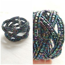 Dark iridescent beaded for sale  LEEDS
