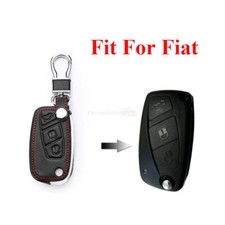 Porta-bolsa fob controle remoto 3 botões couro ecológico capa chave de carro para Fiat 500 500L comprar usado  Enviando para Brazil