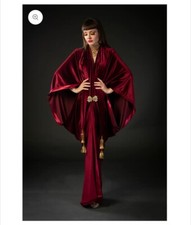 Vestido Flapper Talulah Azul 1920 Vinho Tinto Veludo Ótimo Gatsby comprar usado  Enviando para Brazil