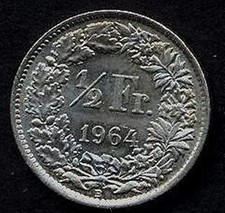 Switzerland franc 1964 usato  Villaricca