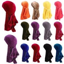 Perucas masculinas de veludo Durags Doo chapéus de pano boné onda sedosa bandana turbante envoltório de cabeça N ~ comprar usado  Enviando para Brazil