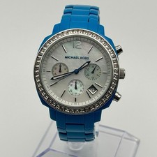 Relógio feminino Michael Kors cristais madrepérola cronógrafo azul funcionando comprar usado  Enviando para Brazil