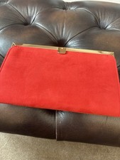 Red suede clutch for sale  ROWLANDS GILL
