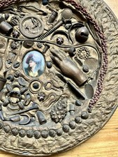 Jarro decorativo antigo de arte popular do século XIX dourado com memória para fora primitivo comprar usado  Enviando para Brazil