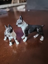 2 estatuetas vintage miniaturas de porcelana óssea Boston Terrier família de cães  comprar usado  Enviando para Brazil