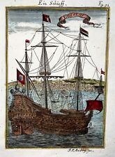 Barco De Batalla 1719, Hombre De Guerra, Martillo, Grabado En Cobre A Mano comprar usado  Enviando para Brazil