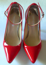 Usado, CALTOS STILETTO FEMININOS DE COURO ENVERNIZADO VERMELHO PRATA METAL - (Tamanho 270) 10 EUA comprar usado  Enviando para Brazil