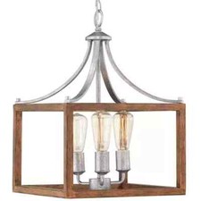 Pingente Hampton Bay Boswell quarto 3 luzes galvanizado madeira castanha detalhes, usado comprar usado  Enviando para Brazil