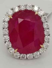 Usado, Lindo anel de noivado de prata esterlina 925 rubi natural e diamante 11,80 quilates comprar usado  Enviando para Brazil