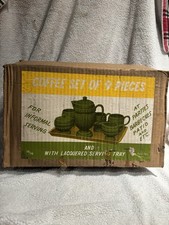 Antigo conjunto de 9 cafés para servir informal (com bandeja lacada), usado comprar usado Antigo conjunto de 9 cafés para servir informal (com bandeja lacada), usado comprar usado  Enviando para Brazil