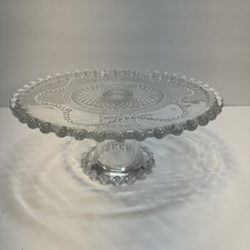 Suporte para bolo vintage Regency Ambiance com miçangas vidro cristal transparente comprar usado  Enviando para Brazil