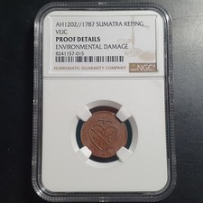 Usado, Sumatra Indonesia VEIC Keping 1787 AH 1202 NGC detalhes de prova comprar usado  Enviando para Brazil