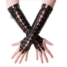 Luvas sexy longas de PVC preto vermelho couro sintético atadura luvas clubwear sexy cosplay comprar usado  Enviando para Brazil