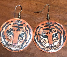 Tiger wooden earrings for sale  La Canada Flintridge