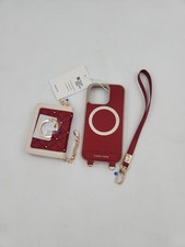Capa telefone magnética Custype iPhone vermelha com suporte e bolsa com zíper pulseira, usado comprar usado  Enviando para Brazil