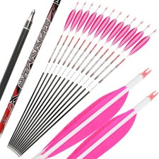 Flechas de carbono puro 32" SP300-800 eixo 5" pena curva composto arco caça comprar usado  Enviando para Brazil