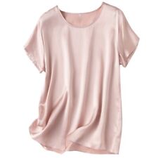 Camiseta blusa feminina 100% seda amoreira 19 Momme manga curta tripulação verão comprar usado  Enviando para Brazil