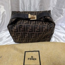 Usado, Bolsa de mão FENDI Zucca padrão lona náilon marrom x preta com bolsa de pó comprar usado  Enviando para Brazil