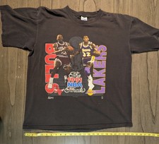 Camiseta MICHAEL JORDAN MAGIC JOHNSON BULLS LAKERS 1991 NBA FINALS VINTAGE SALEM GG comprar usado  Enviando para Brazil