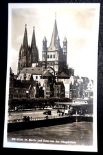 Prawdziwe zdjęcie AK Köln St. Martin i katedra z wiszącego mostu Hoursch & Bechstedt 239 na sprzedaż  Wysyłka do Poland