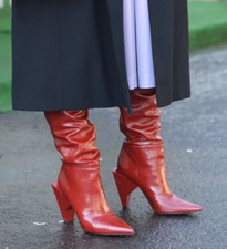 ZARA AW17 SKÓRA LAKIEROWANA BUTY NA WYSOKIM OBCASIE CZERWONE BORDOWE 5007/201 US 8 EU 39, używany na sprzedaż  PL