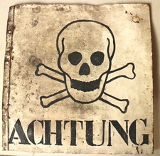 Antica insegna achtung usato  Este