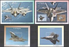 N0071 IMPERF 2017 F-22 RAPTOR AERONAVES MILITARES GUERRA DE AVIAÇÃO 2KB+2BL MNH comprar usado  Enviando para Brazil