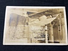 Primera Guerra Mundial A Sailor’s Prayer Sleeping Bunk Hamaca RPPC Foto Real Postal Rara segunda mano  Embacar hacia Argentina