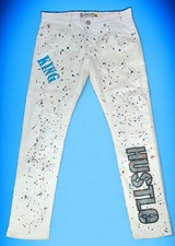 Jeans masculino Demolition Statement 34x32 desgastado pintura branca respingos comprar usado  Enviando para Brazil