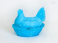 Bonbonnière verre bleu d'occasion  Chamberet