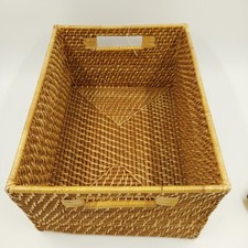 Artefatos Tava tecido à mão vime cesta de armazenamento retangular caixa média 14"x10"x6" comprar usado  Enviando para Brazil