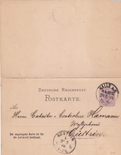 Doppelkarte halle 1884 gebraucht kaufen  Stammbach