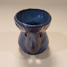 Usado, Separador de ovos RAD Design feito à mão estúdio cerâmica alce 4" X3.5" azul marrom  comprar usado  Enviando para Brazil