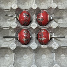 red cabinet ceramic knobs for sale  Spokane